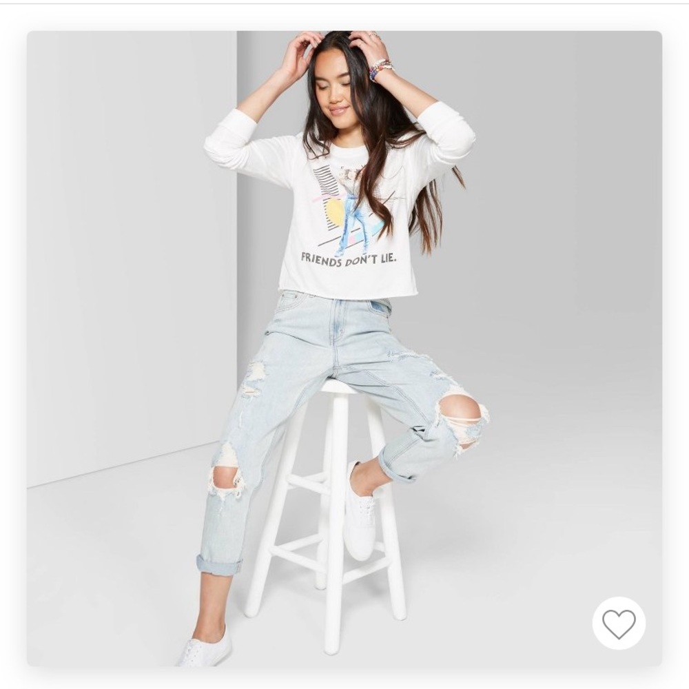 NWT Wild Fable Distressed High Rise Mom Jeans
